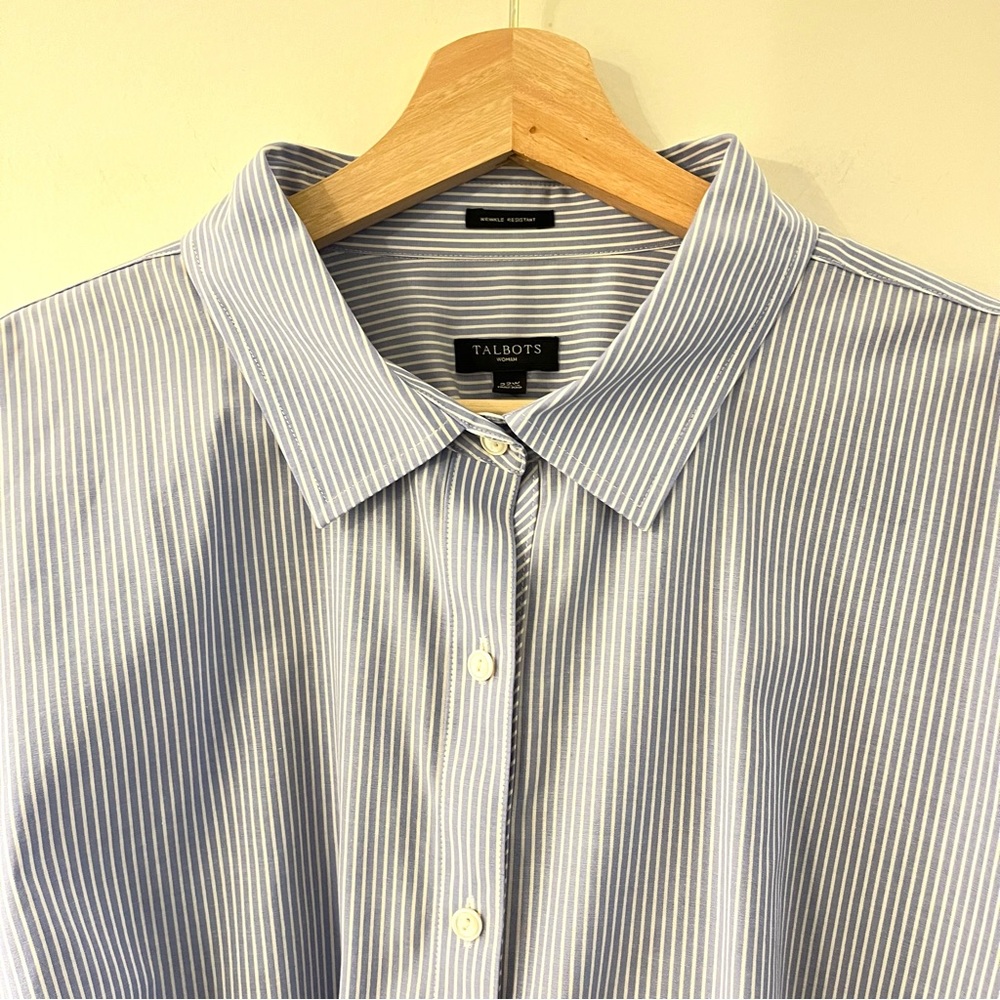 Talbots Cotton Striped Button Down Wrinkle Resist… - image 7